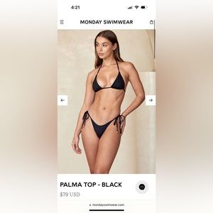 Monday Swimwear Palma Top - Black